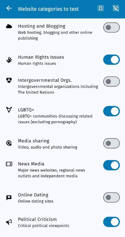 Enable categories Enable categories